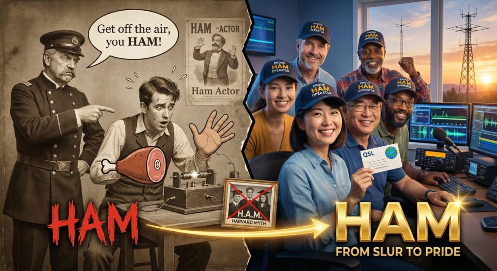 アマチュア無線家をなぜ「ハム(HAM)」と呼ぶのか？「H.A.M.」は頭文字という説は実は都市伝説！？有力なのはプロ通信士による「下手くそ」という蔑称説でした。蔑称が世界共通の「誇りある愛称」へと変わった、無線家たちの逆転の歴史を解説します。