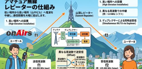 【初心者向け】アマチュア無線の「レピーター」とは？ 仕組みから使い方、ルールまで徹底解説！
