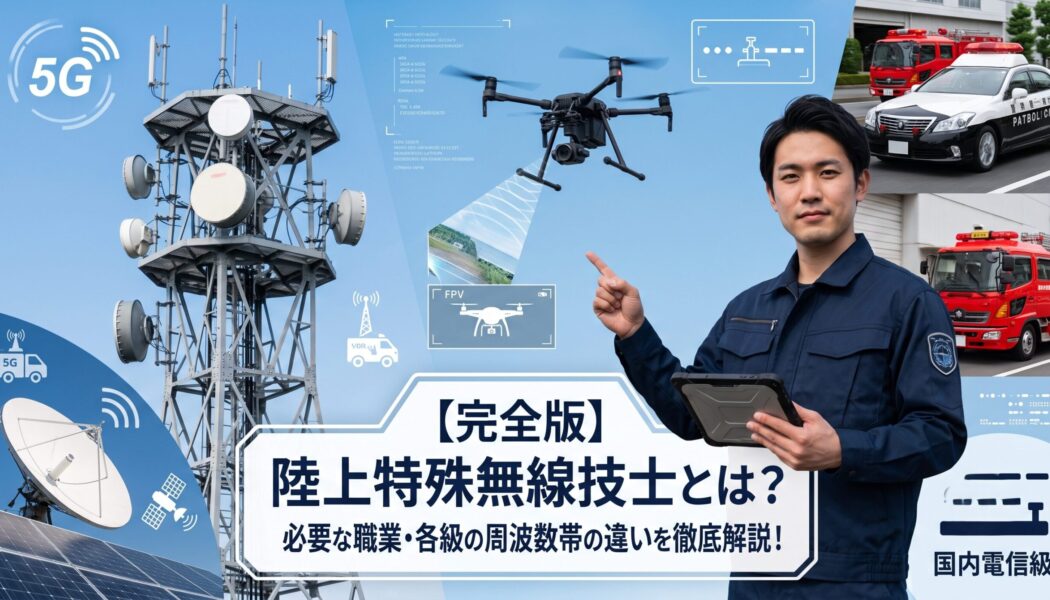 陸上特殊無線技士とは？必要な職業・各級の周波数帯の違いを徹底解説！