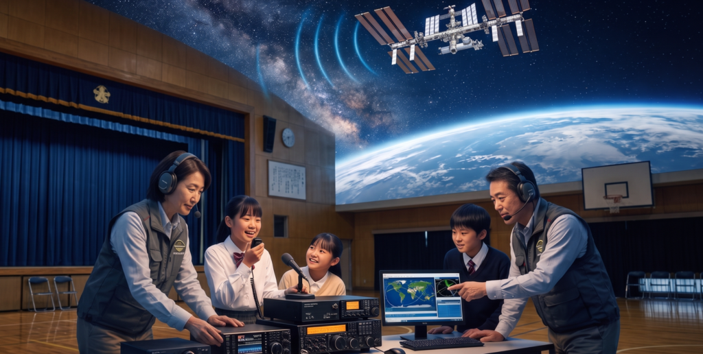 ISSの宇宙飛行士と子供たちが直接会話する「ARISSスクールコンタクト」。その感動的なプロジェクトを支えるのは、ドップラーシフト補正やアンテナ自動追尾といったアマチュア無線の高度な技術です。使用周波数145.800MHzの秘密や日本の歴史、実際の受信体験談を専門メディアが詳しく解説します。