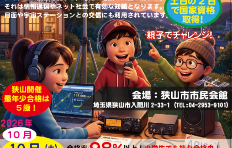 【埼玉・狭山開催】小学生も2日で取得！第四級アマチュア無線技士で子どもの「理系脳」と「防災力」を育む